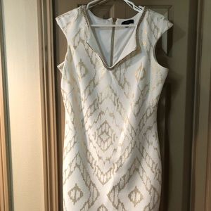 Jax cream & gold midi dress